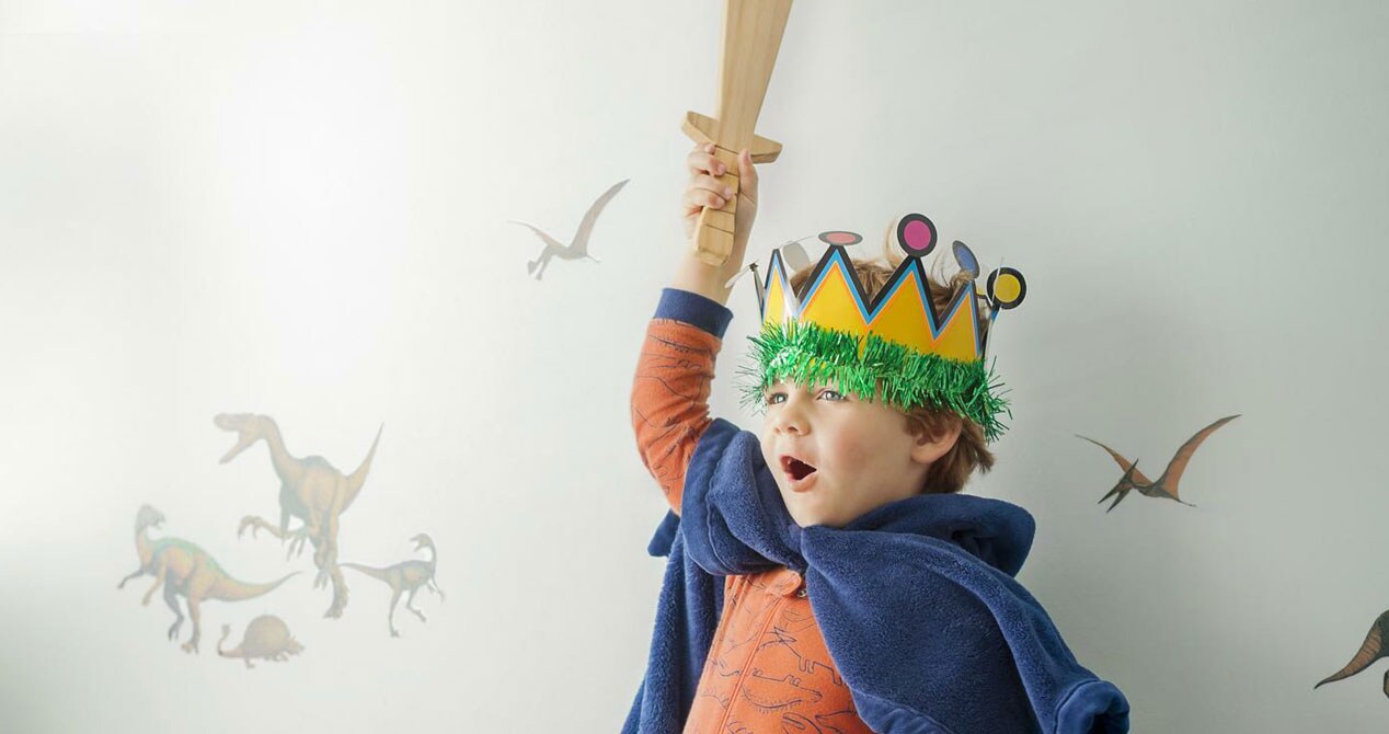 Small boy in a king costume