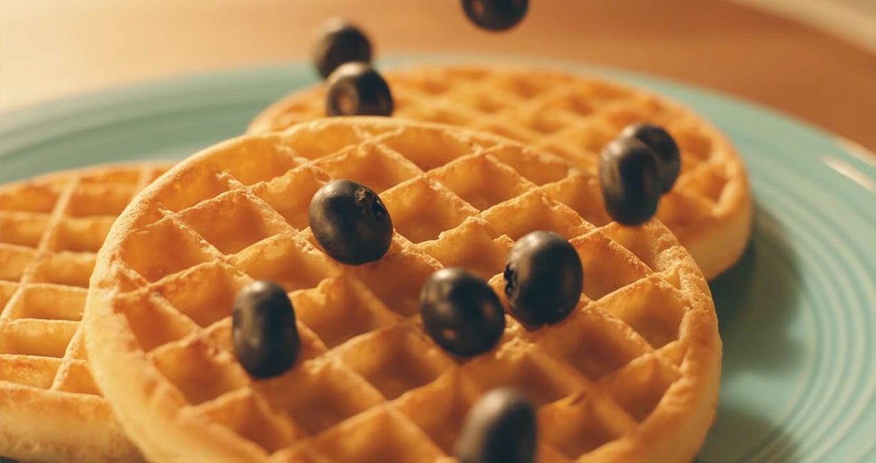 Waffles with blueberries