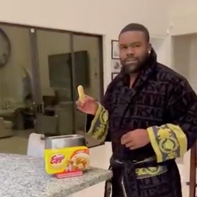 Mark Ingram II with Eggo waffles