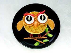 Owl made of Eggo Waffles