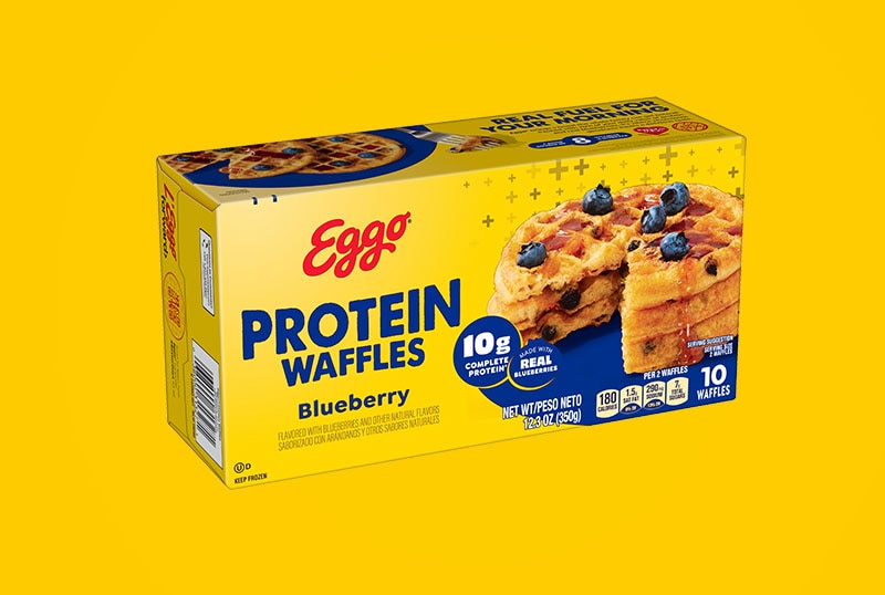 Eggo Protein Bluberry Waffles package